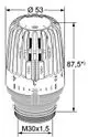 Thermostatkopf von IMI Hydronic Engineering mit sichtbarer Skala und Einstellmöglichkeiten, designed für Temperaturregelung in Heizsystemen.